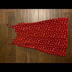 fitted red floral hollister dress